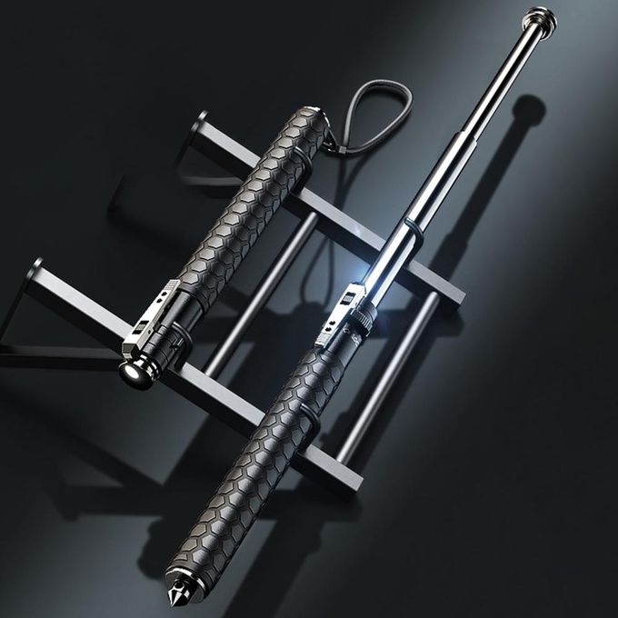 Adjustable Self-Defense Stick with Safety Lock Mechanism