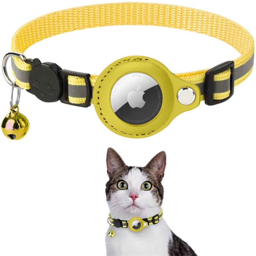 Cat Collar Adjustable Reflective Safety Collar with GPS Tracker Holder