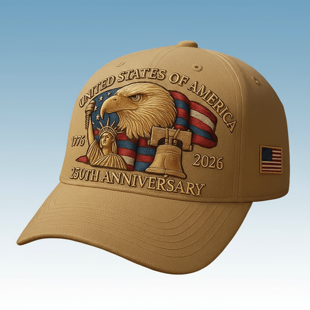 Adjustable Dad Cap Hat USA 250th Anniversary Eagle Patriots