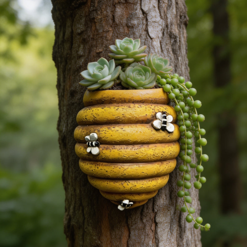 3D Beehive Shaped Wall-Mounted Resin Planter Hanging Flower Pot