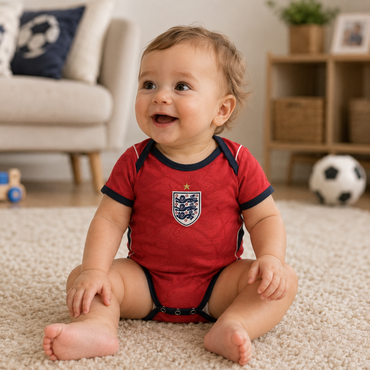 England Away Kit Red Baby Romper