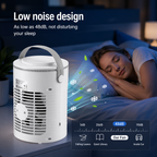 Mini tragbarer Desktop-Klimaanlagen-Ventilator USB-Timer RGB-Licht