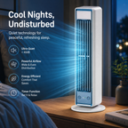 Rechargeable Bladeless Tower Fan Portable Oscillating Desk Fan with Remote