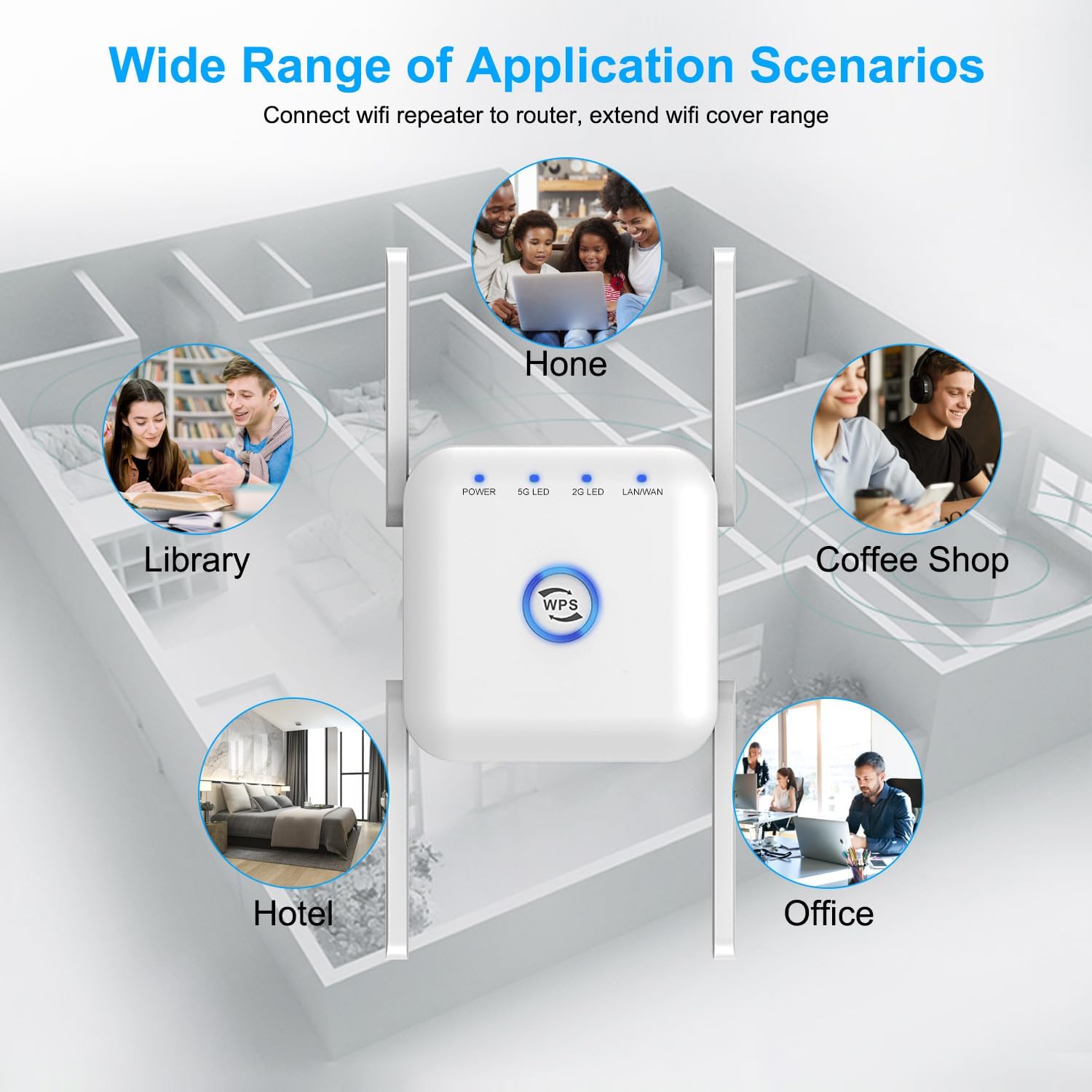 5G WiFi Signal Booster Wireless Range Extender Router Device