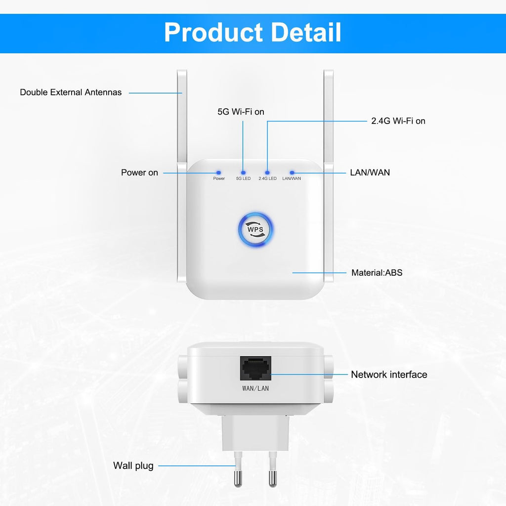 5G WiFi Extender Wireless Signal Booster Router Range Repeater
