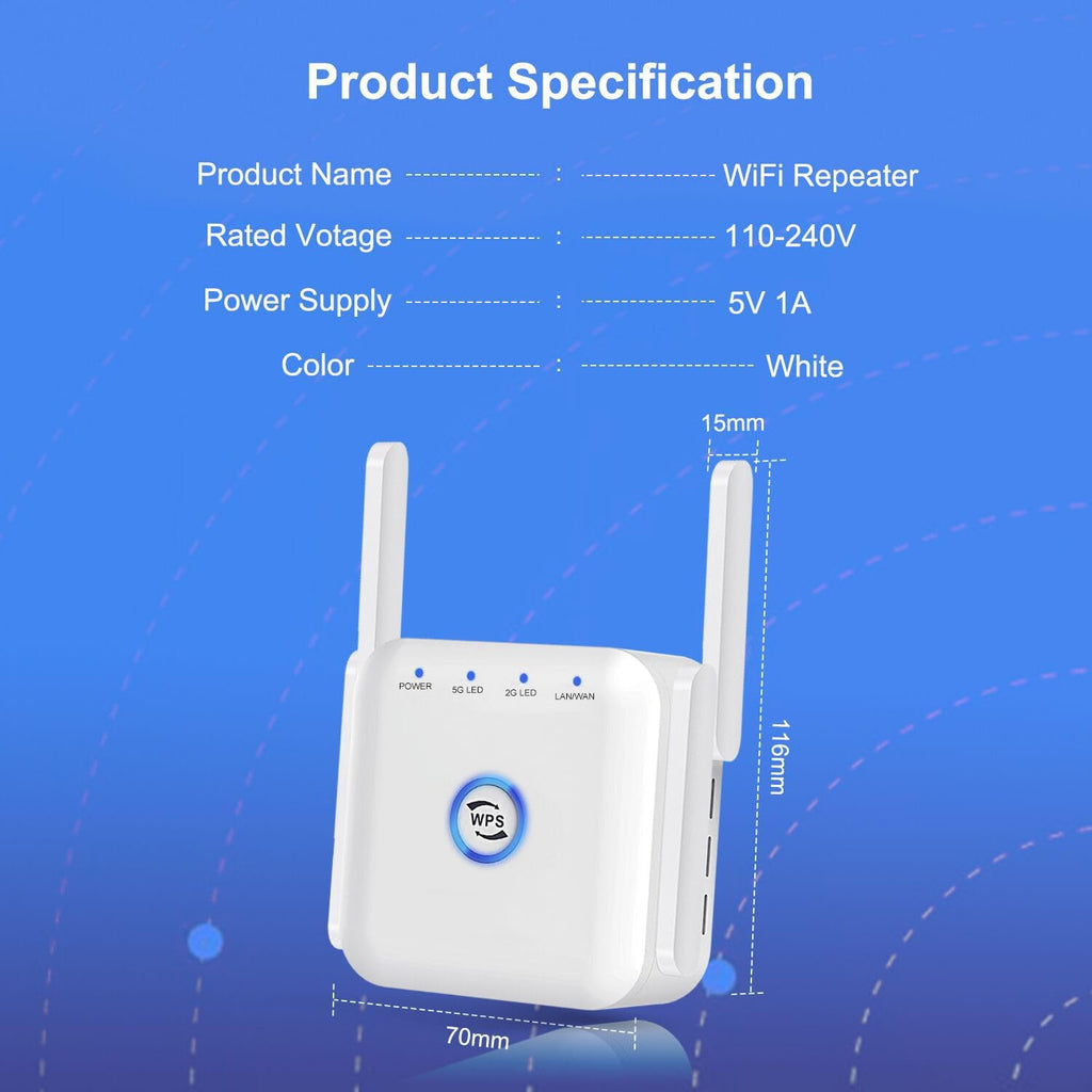 5G WiFi Signal Booster Wireless Range Extender Router Device