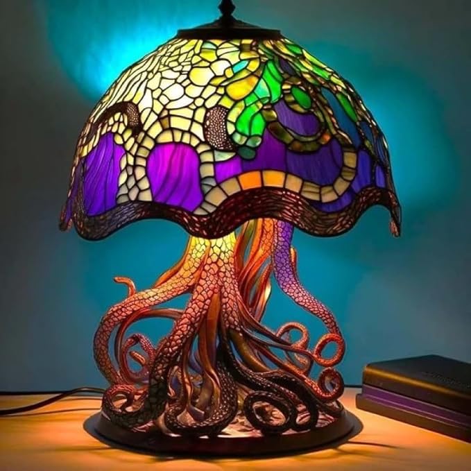 Stained Glass Mushroom Table Lamp with 9 Style Options