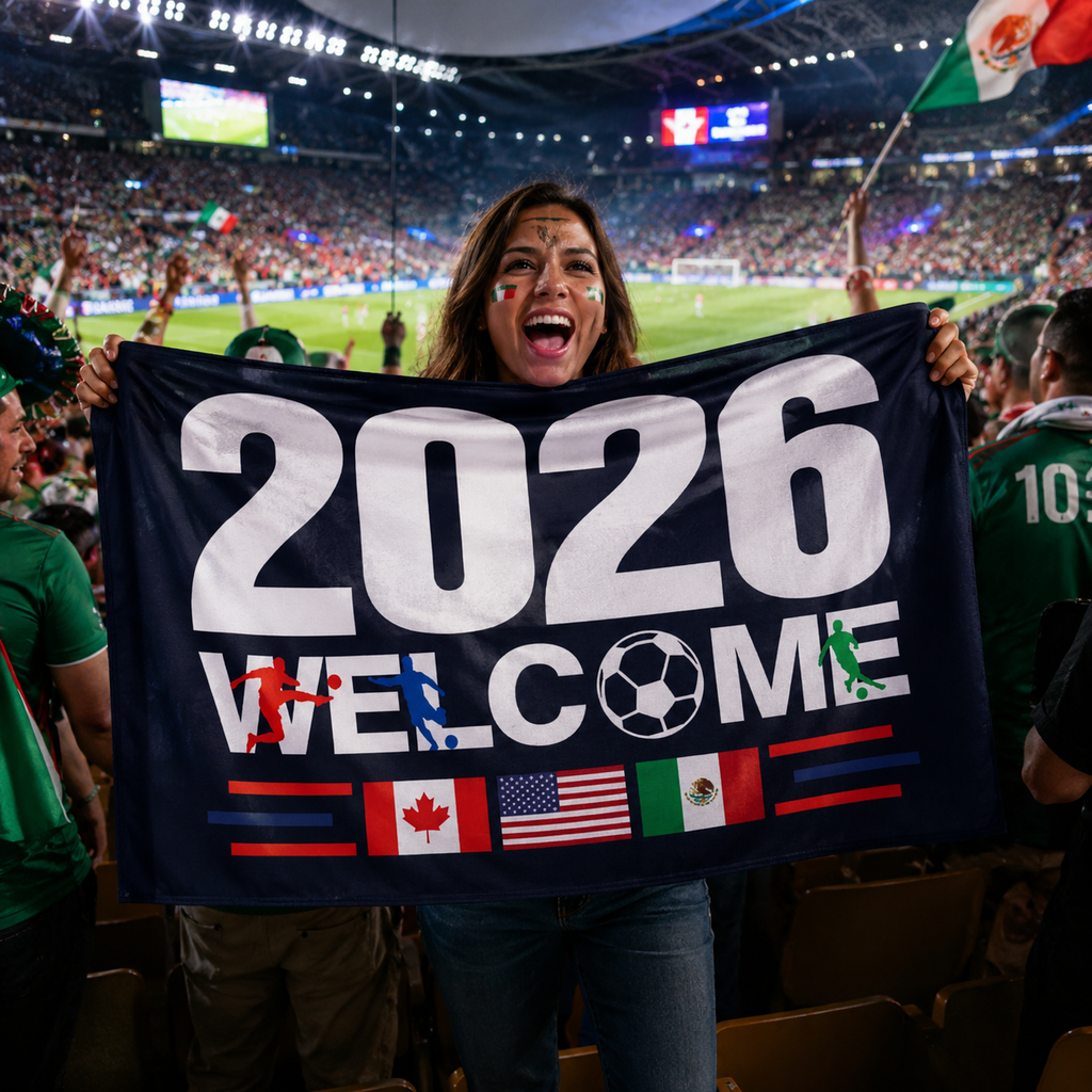 Welcome 2026 Flag Side