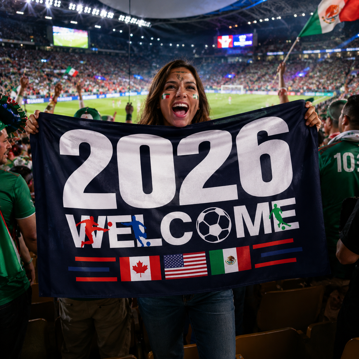 Welcome 2026 Flag Side