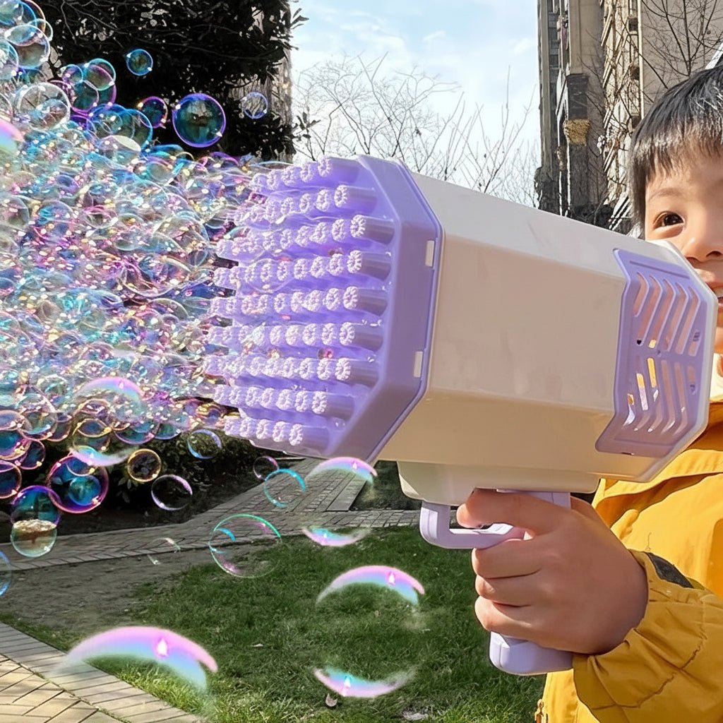 Bubble Gun Toy with LED Light Bubble Blower for Kids Outdoor Play