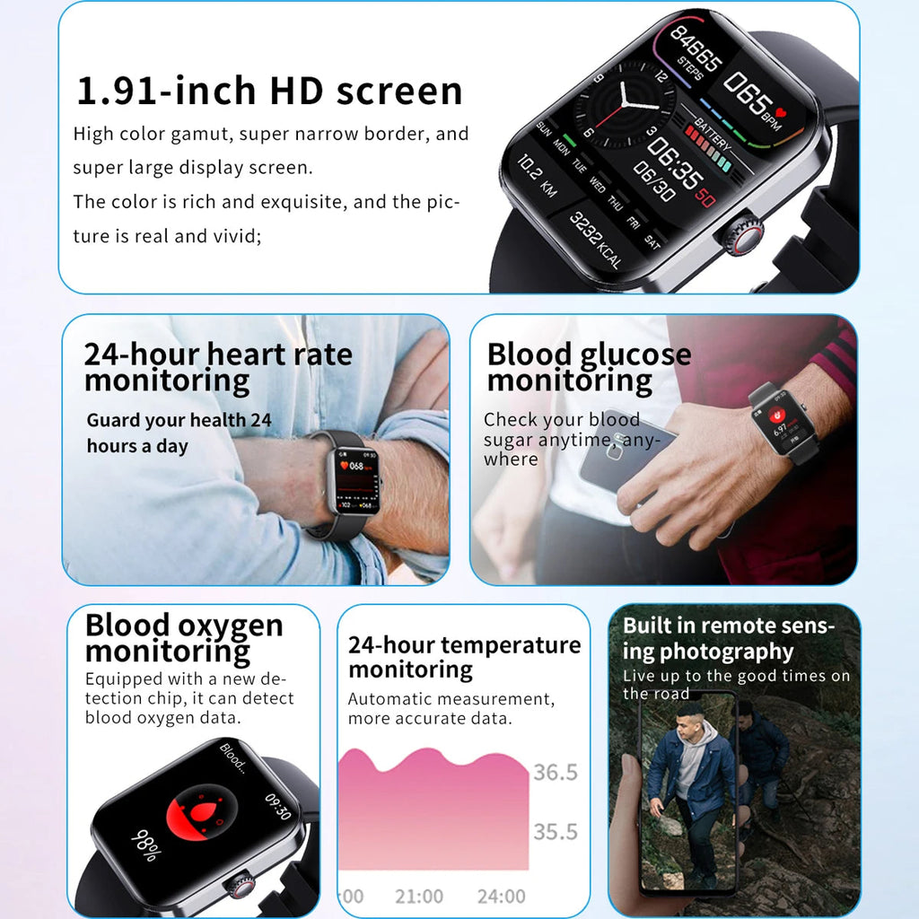 Heart Rate & Blood Pressure Monitoring Smartwatch Fitness Tracker
