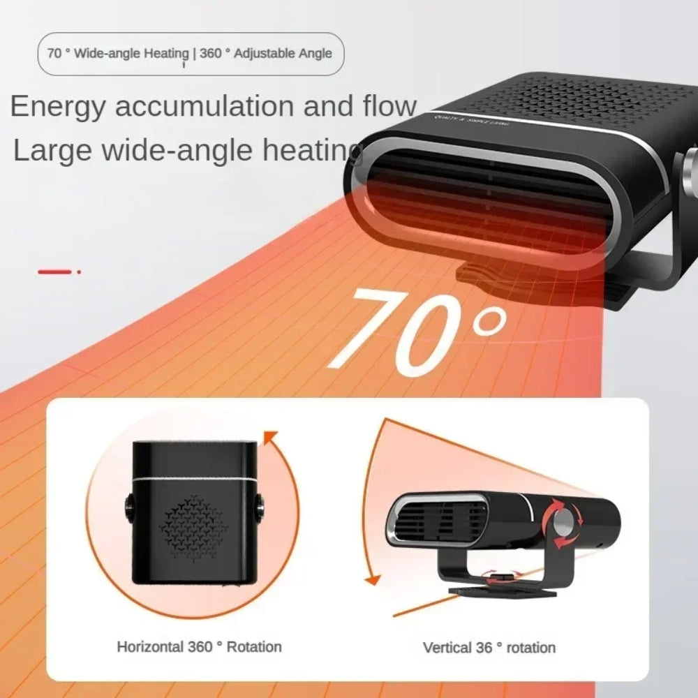 Portable Car Heater Fan 4-in-1 Heating Cooling Defrosting 12V