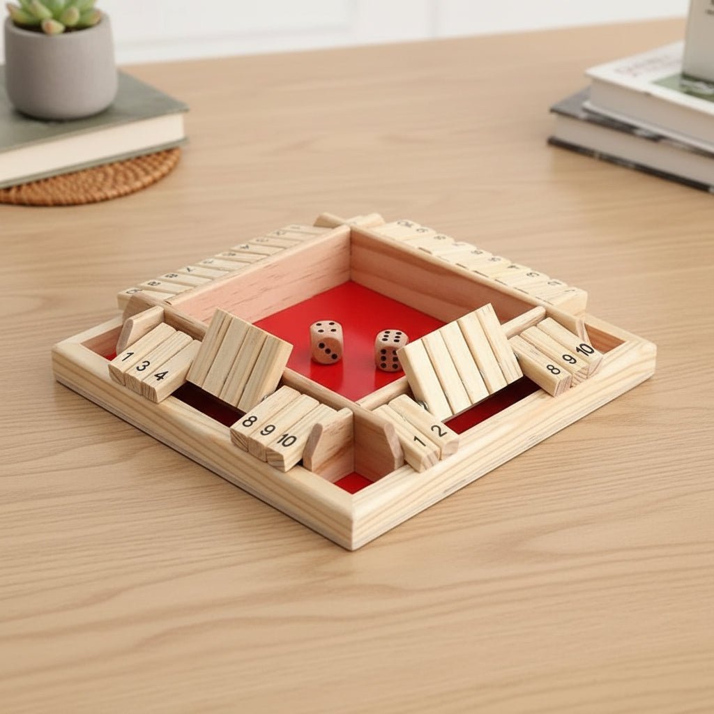 Wooden Math Dice Educational Board Game Family Learning Toy
