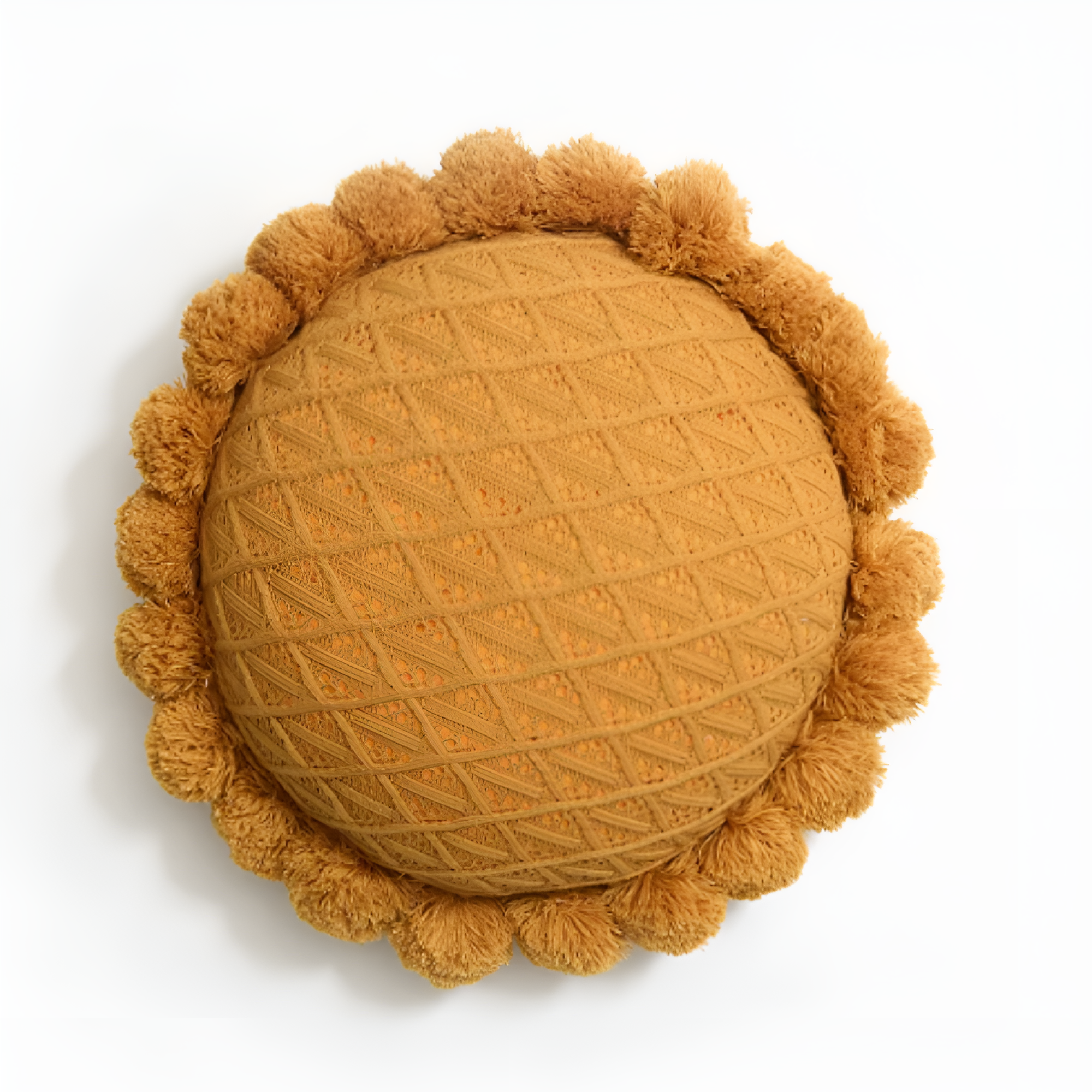 Sunflower Shape Pom Pom Decorative Cushion Pillow