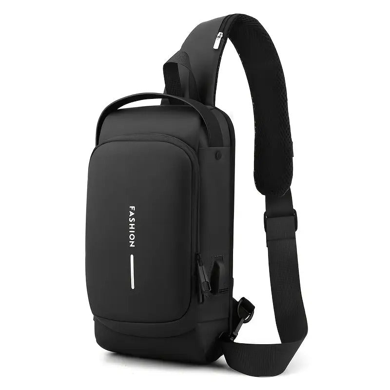 Anti-Theft Motorcycle Backpack with Lock Convertible Crossbody Bag