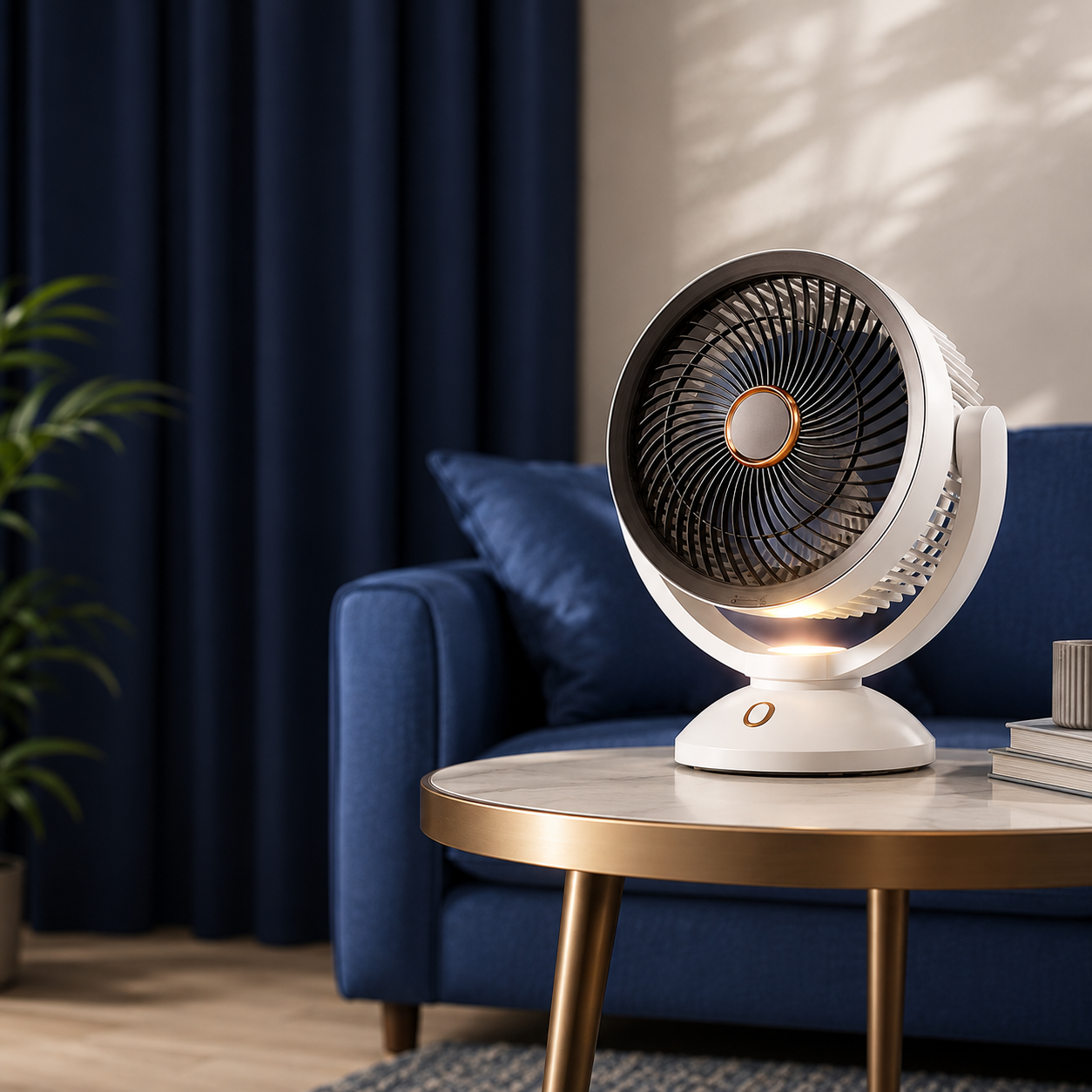 Rechargeable Portable USB Desk Fan with Night Light and Quiet Cooling
