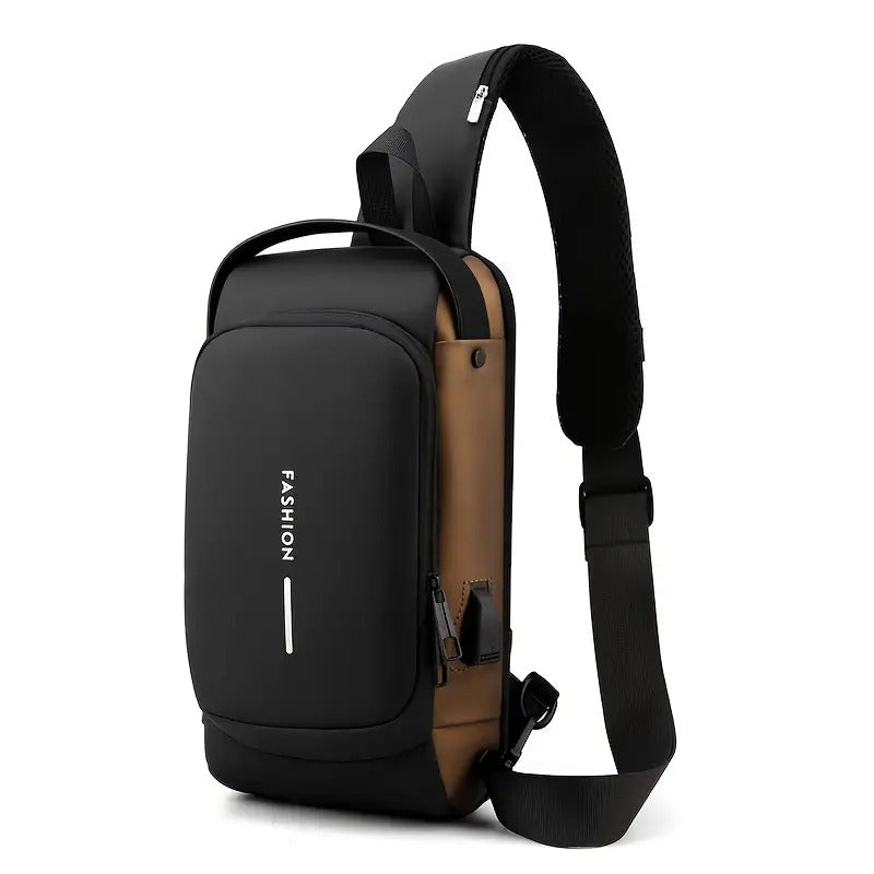 Anti-Theft Motorcycle Backpack with Lock Convertible Crossbody Bag