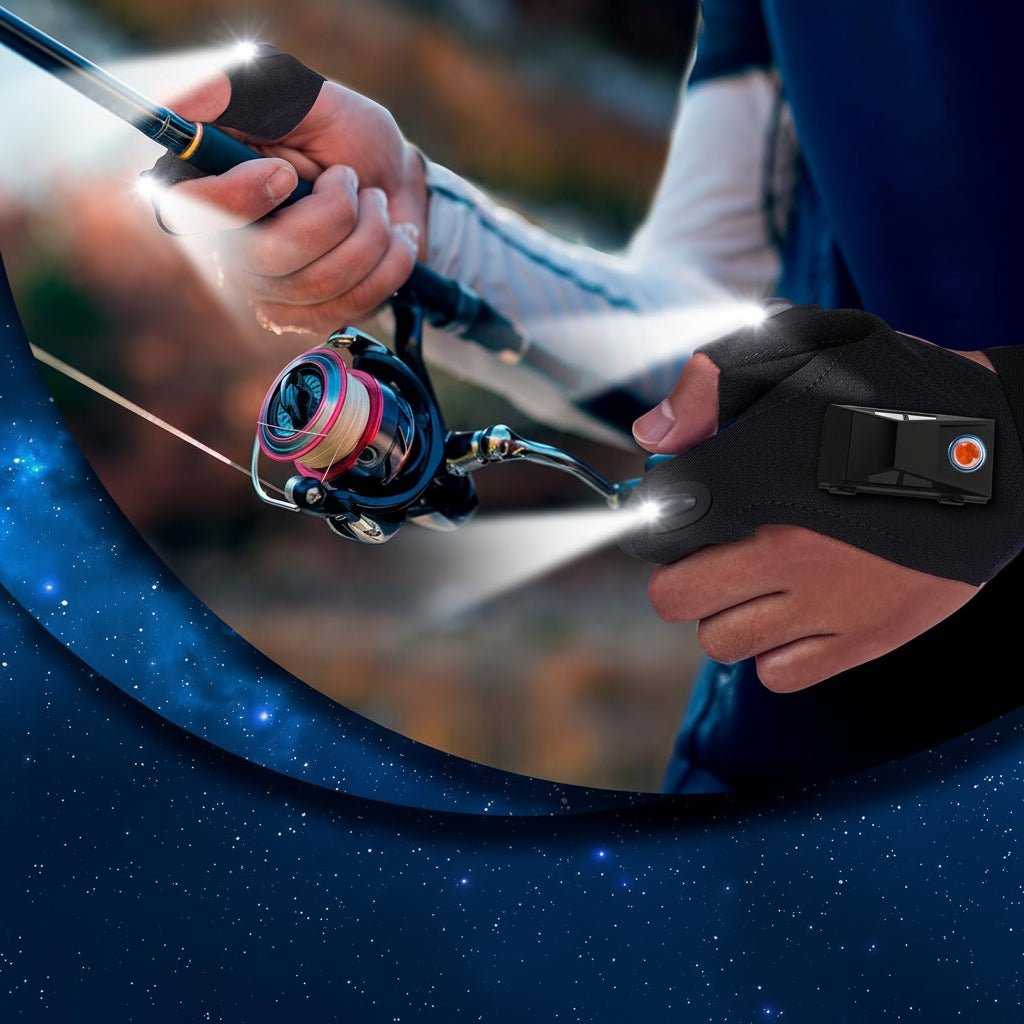 LED Flashlight Gloves Hands Free LED Light Gloves for Repair Camping