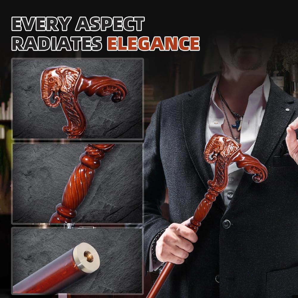 Wooden Straight Walking Cane for Adults