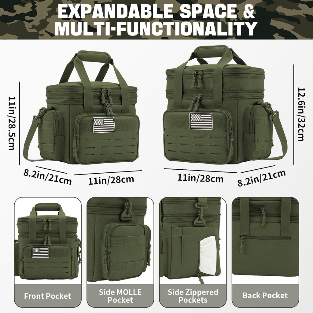 Insulated Tactical Lunch Box Cooler Bag Leakproof Large Capacity 18L