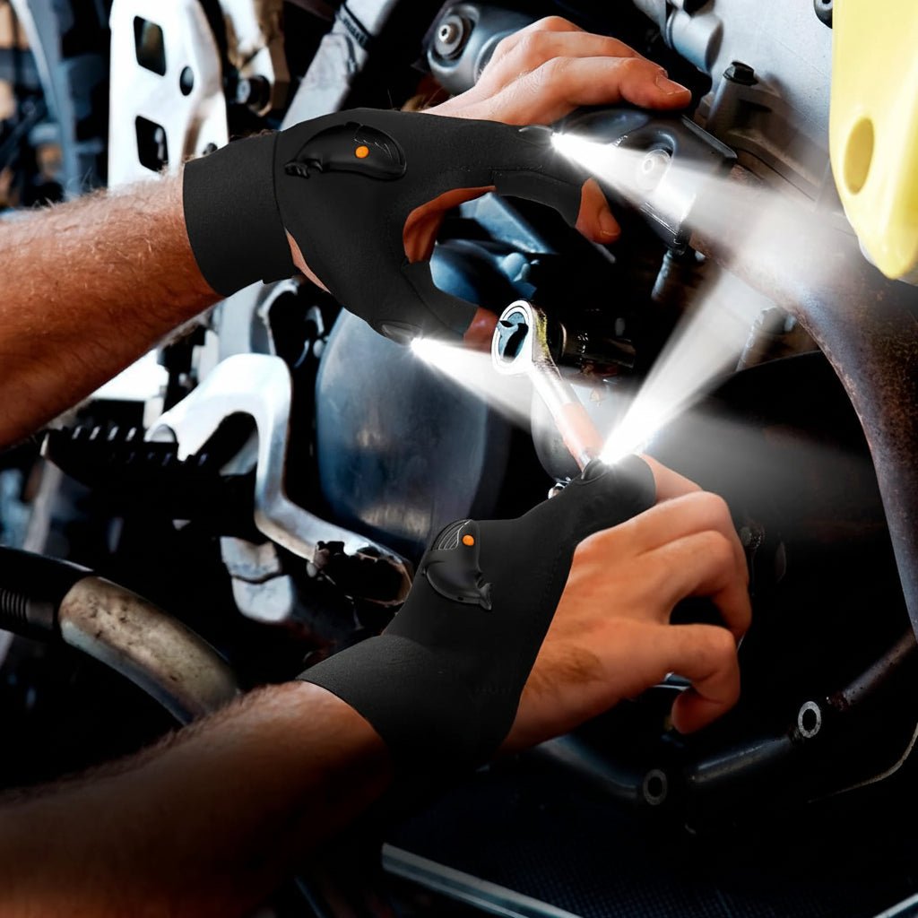 LED Flashlight Gloves Hands Free LED Light Gloves for Repair Camping