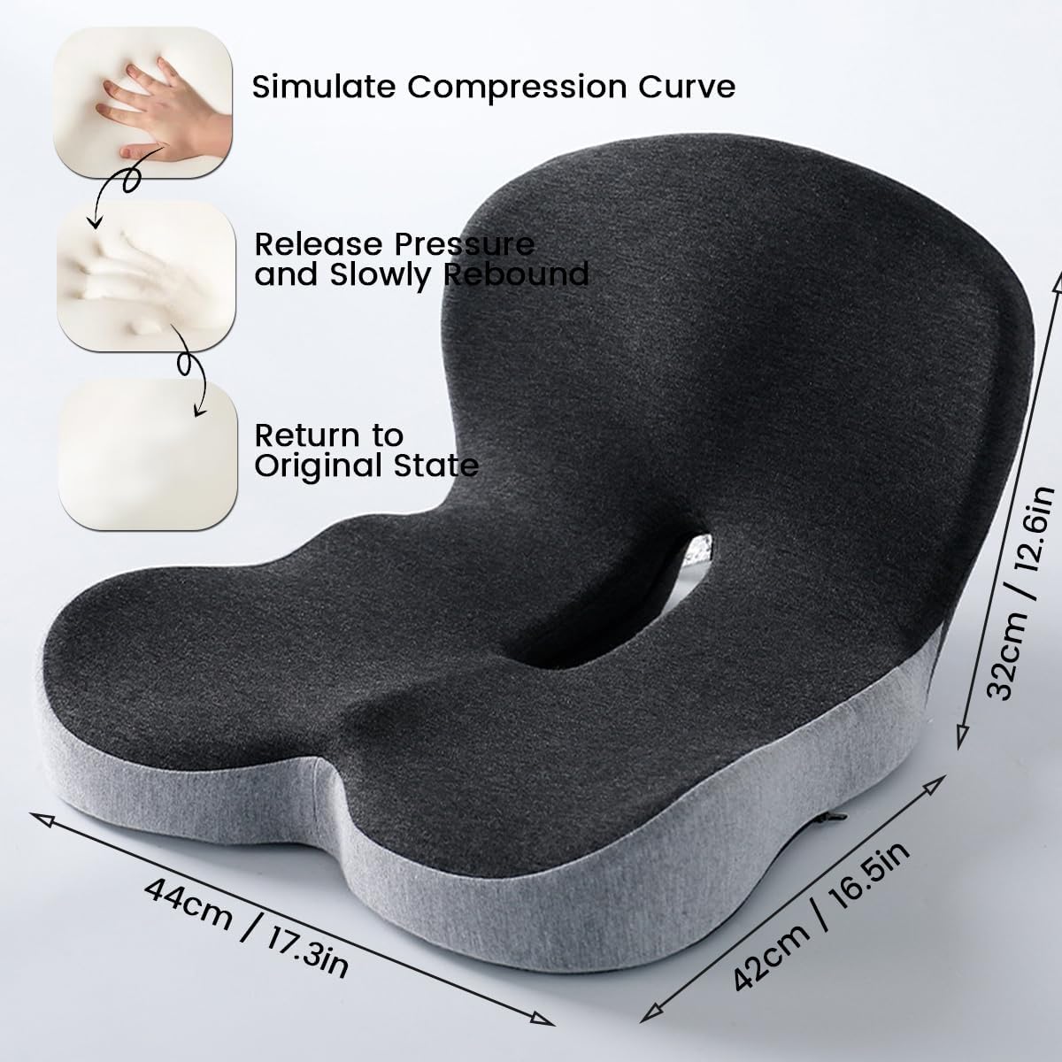 Memory Foam Lumbar Support Back and Seat Cushion Set