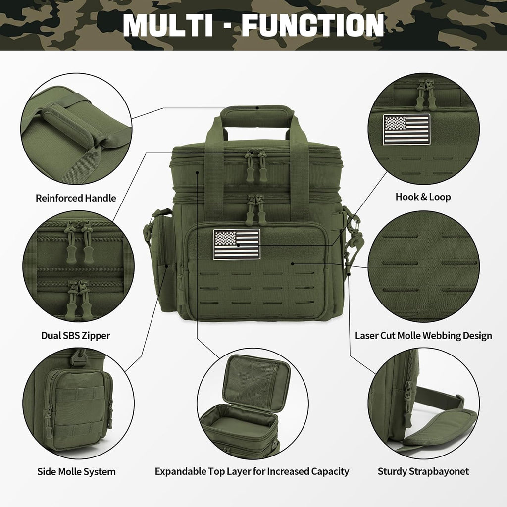 Insulated Tactical Lunch Box Cooler Bag Leakproof Large Capacity 18L