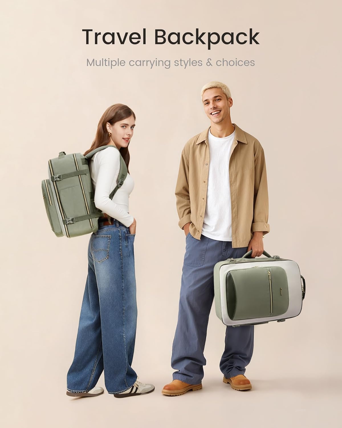 40 Liter Travel Backpack with Packing Cubes Set