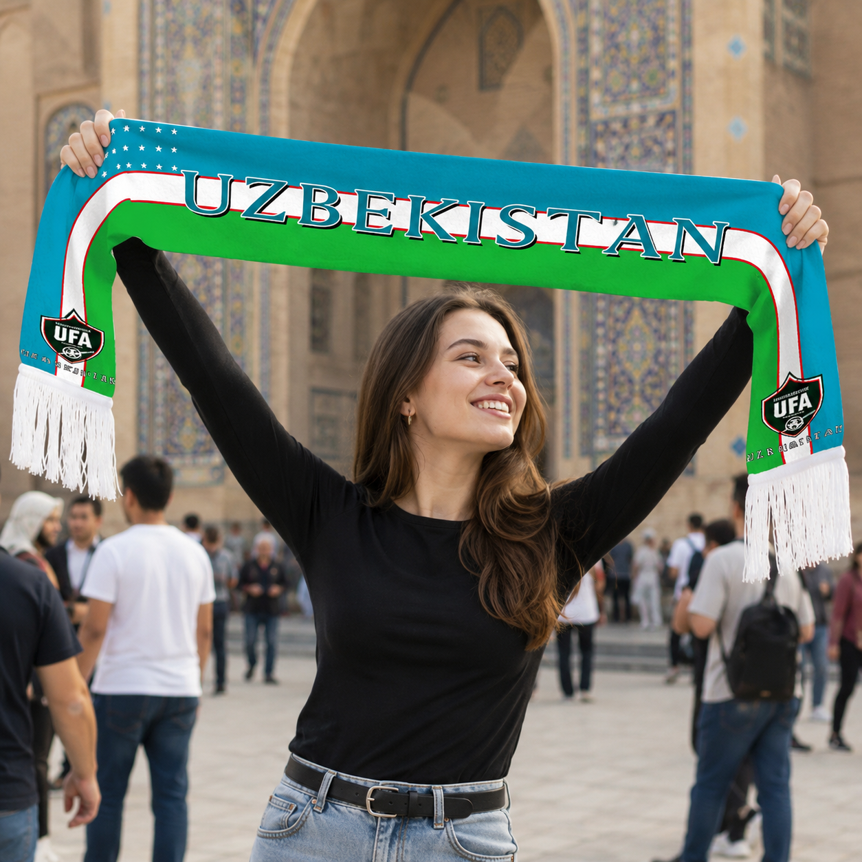 Uzbekistan Fan Scarf