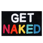 Bathroom Mat Square Printed Funny Get Naked Bath Rug
