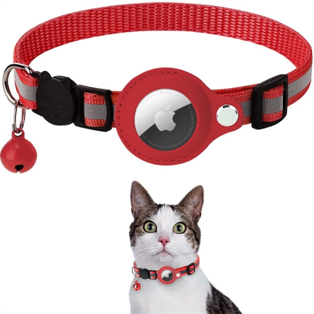 Cat Collar Adjustable Reflective Safety Collar with GPS Tracker Holder