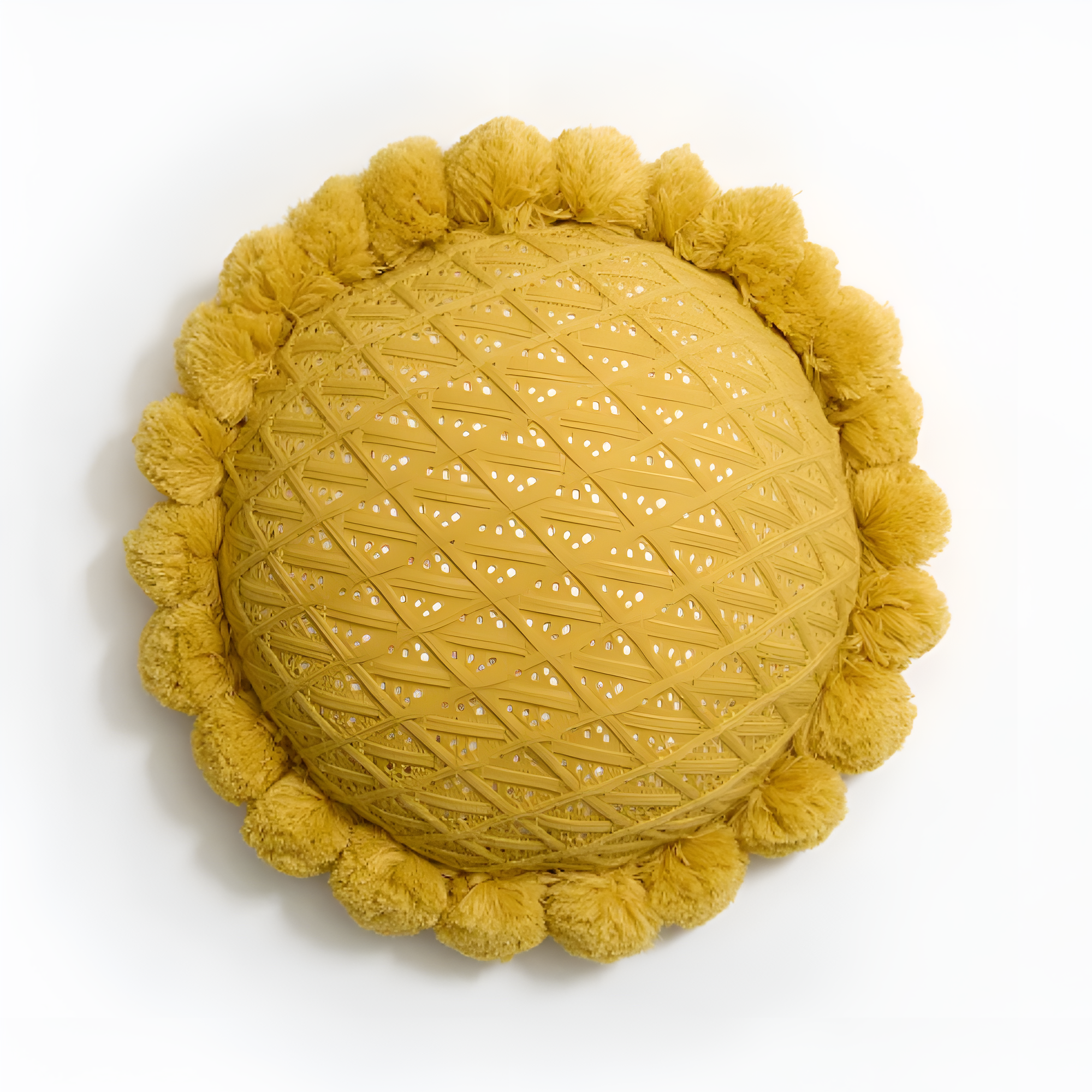 Sunflower Shape Pom Pom Decorative Cushion Pillow