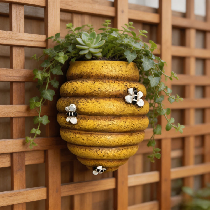 3D Beehive Shaped Wall-Mounted Resin Planter Hanging Flower Pot