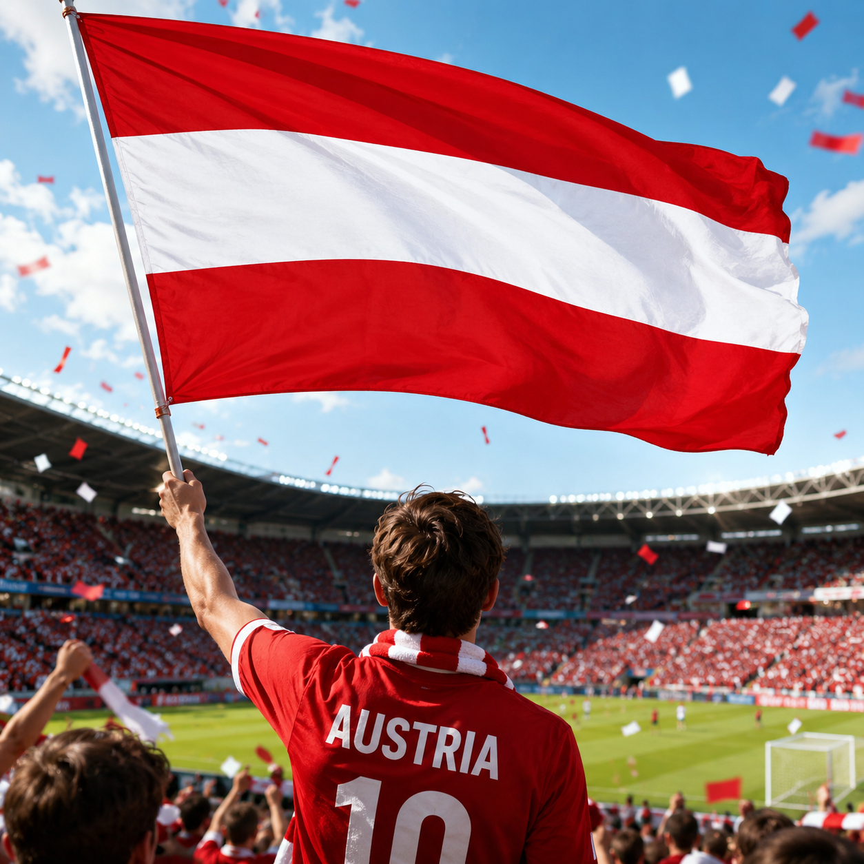 Austria Flag Side