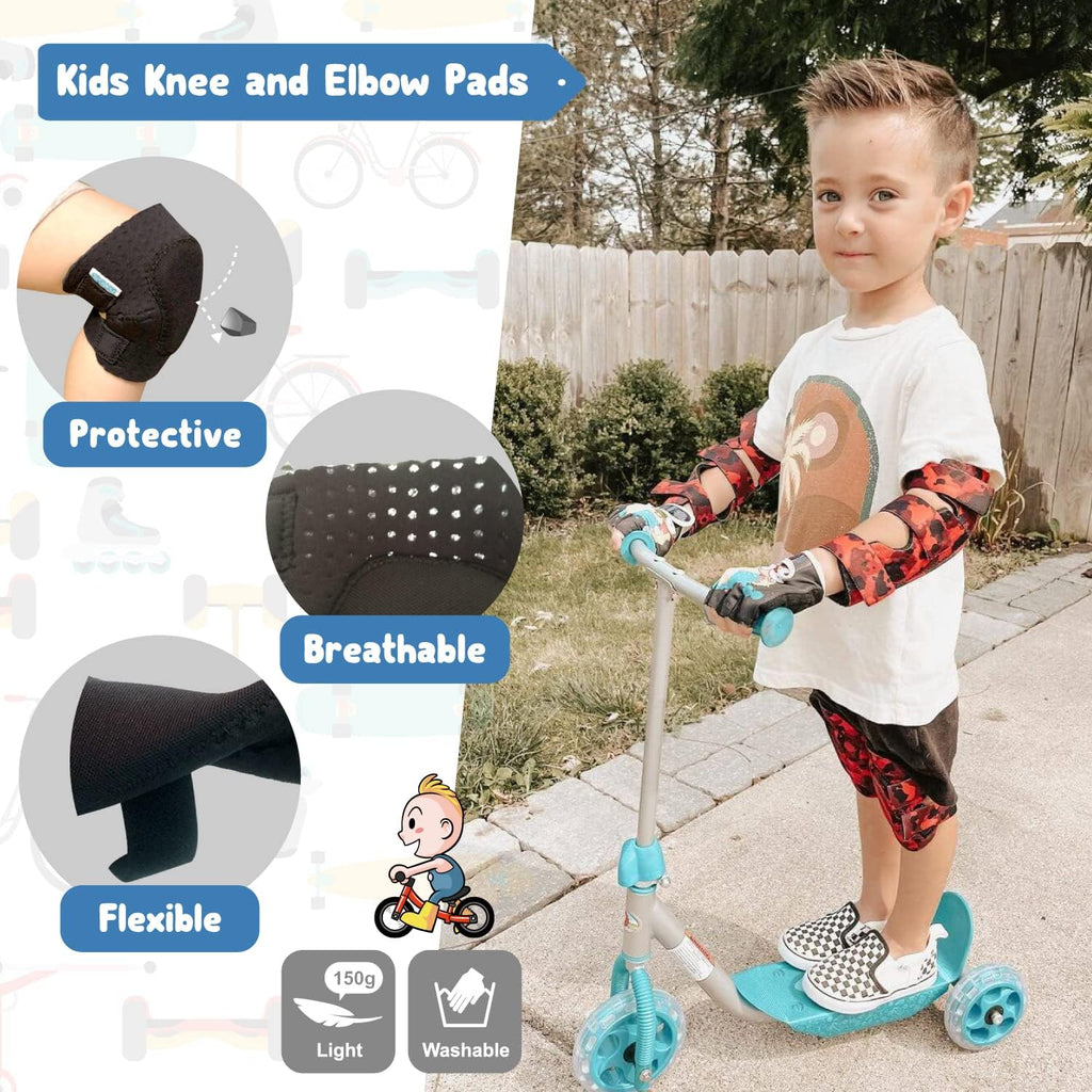 Kids Protective Gear Set Knee Pads Elbow Pads Gloves for Biking