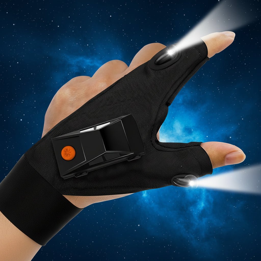 LED Flashlight Gloves Hands Free LED Light Gloves for Repair Camping