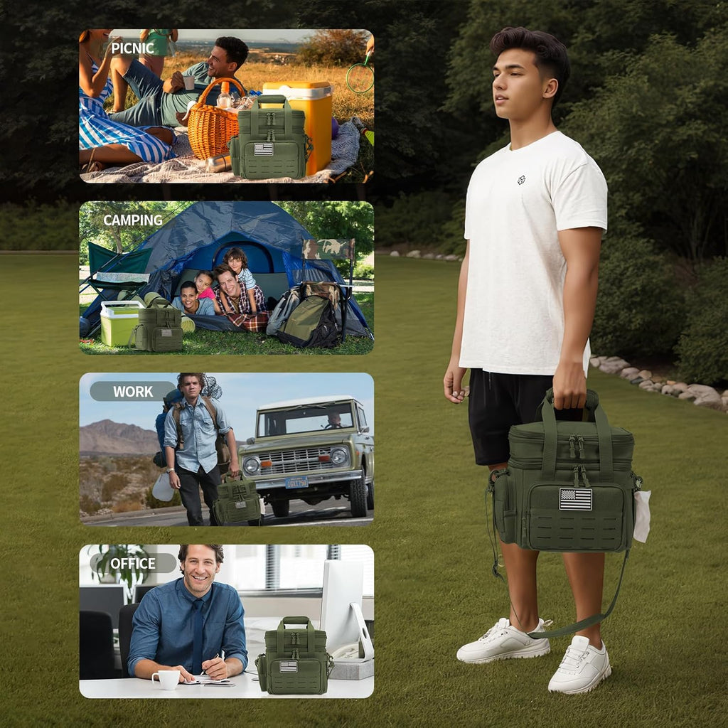 Insulated Tactical Lunch Box Cooler Bag Leakproof Large Capacity 18L