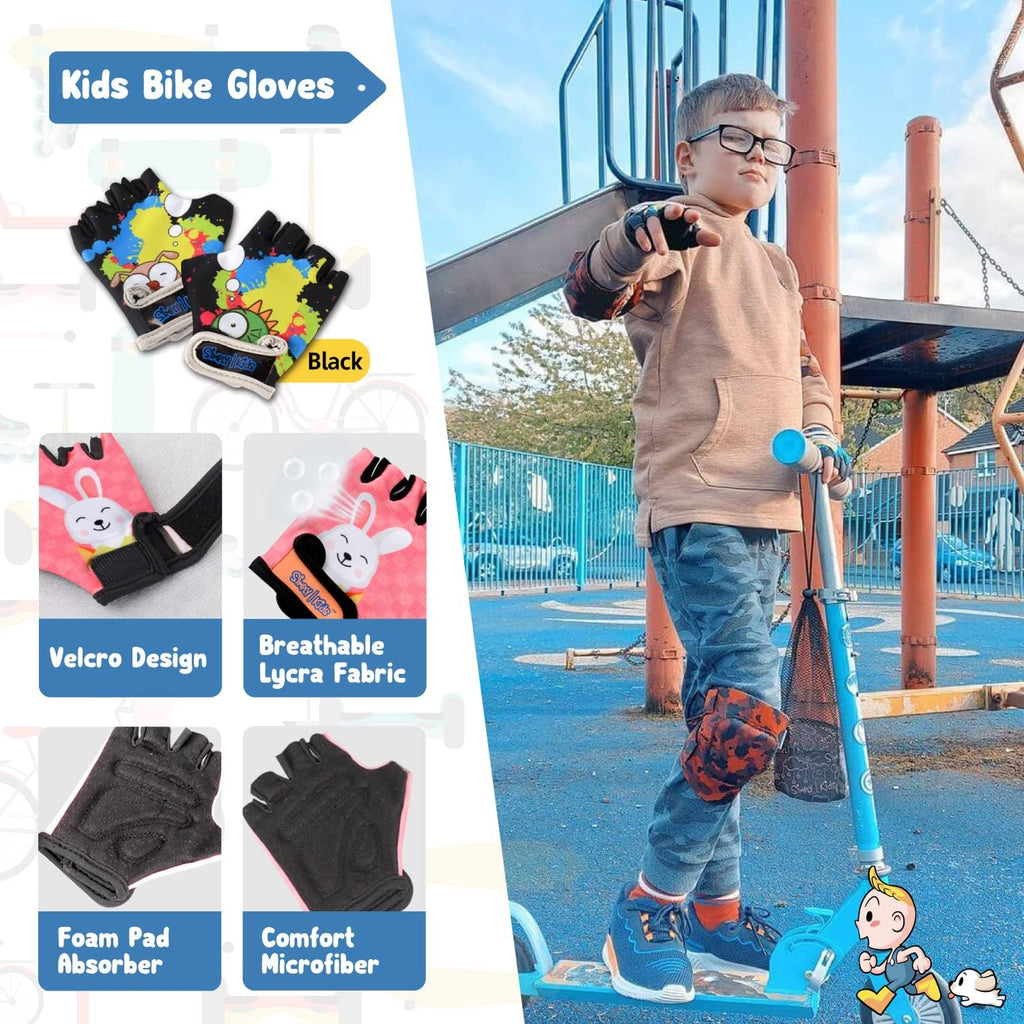 Kids Protective Gear Set Knee Pads Elbow Pads Gloves for Biking
