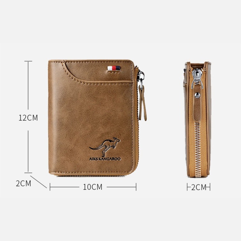 Men's Leather Bifold Wallet RFID Blocking Anti Theft Wallet