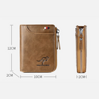 Men's Leather Bifold Wallet RFID Blocking Anti Theft Wallet