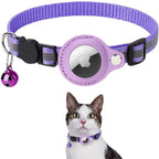 Cat Collar Adjustable Reflective Safety Collar with GPS Tracker Holder