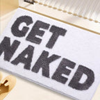 Bathroom Mat Square Printed Funny Get Naked Bath Rug