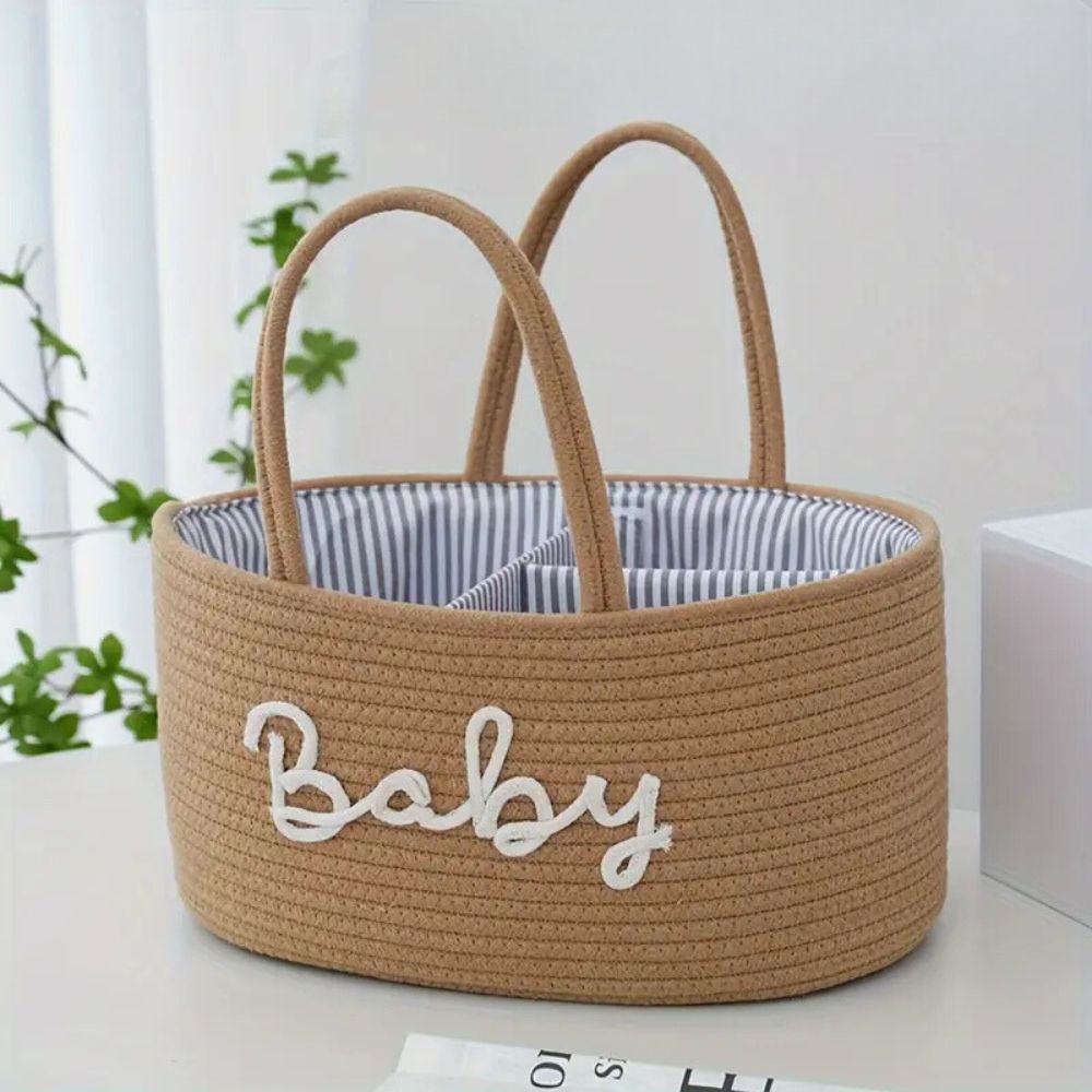 Baby Storage Organizer Basket with Rope Handles