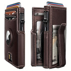Metal RFID Wallet with Pop-Up Mechanism and Airtag Slot