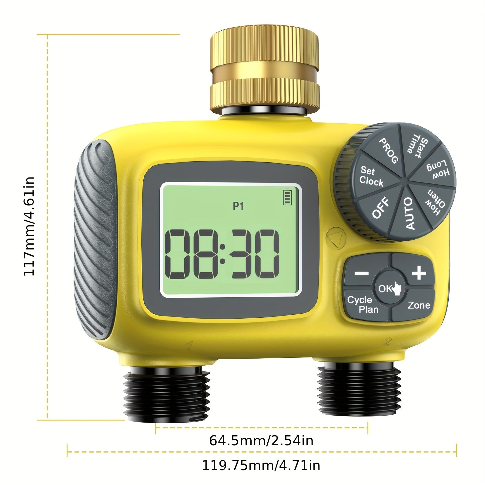 2-Zone Garden Hose Sprinkler Timer with Brass Swivel Irrigation Controller