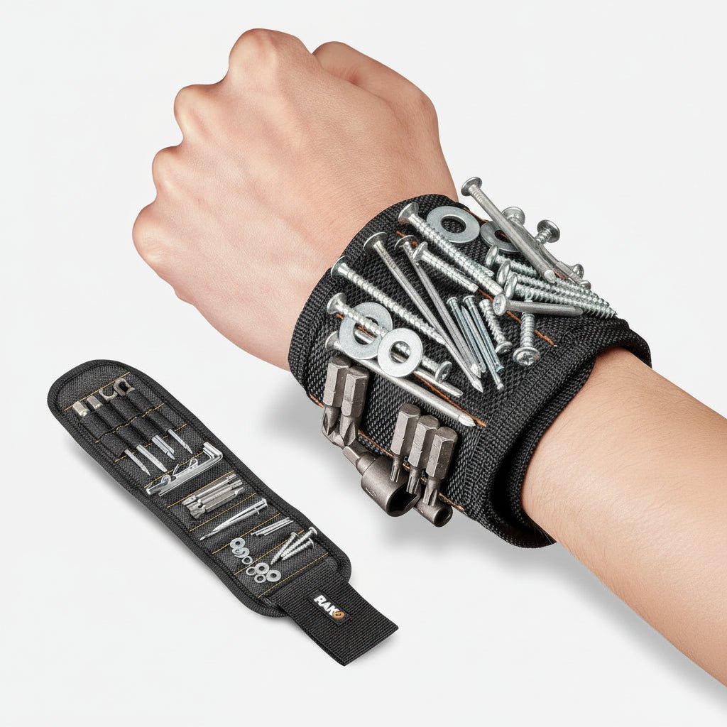 Magnetic Adjustable Wristband with Strong Magnets for Tools