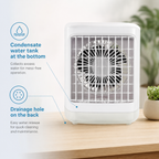 Portable Air Conditioner Humidifier Table Fan with USB Timer and RGB Light