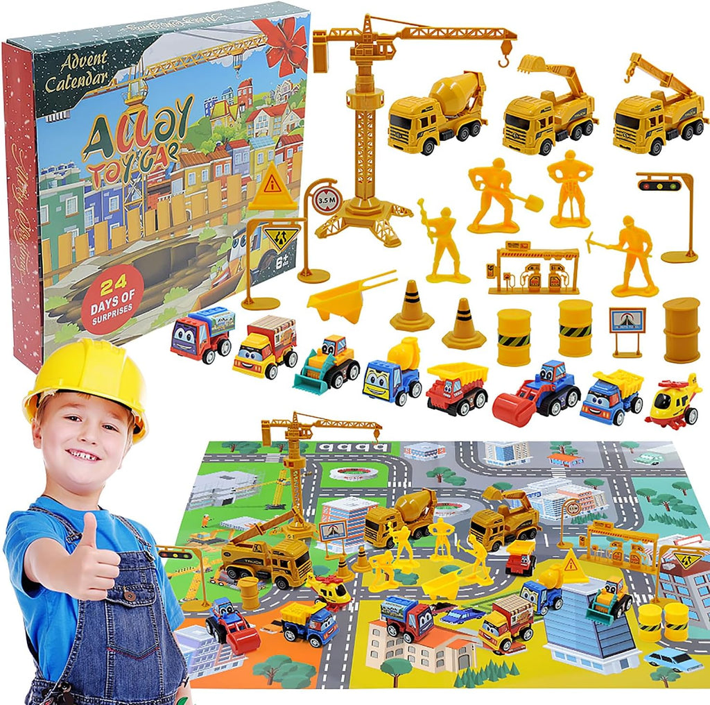 Kids Advent Calendar 2025 Car Model Alloy Vehicle Set Toy