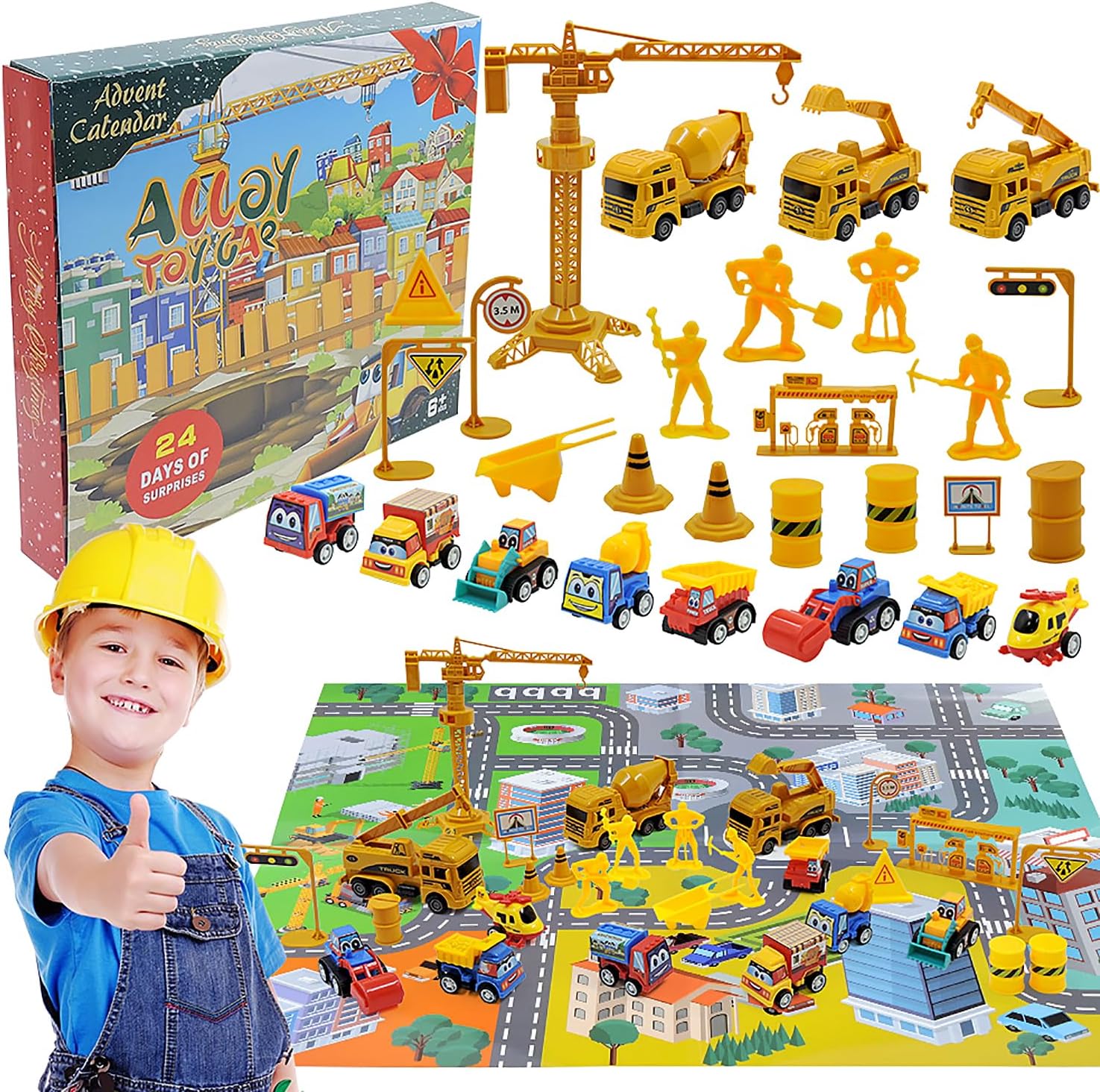 Kids Advent Calendar 2025 Car Model Alloy Vehicle Set Toy