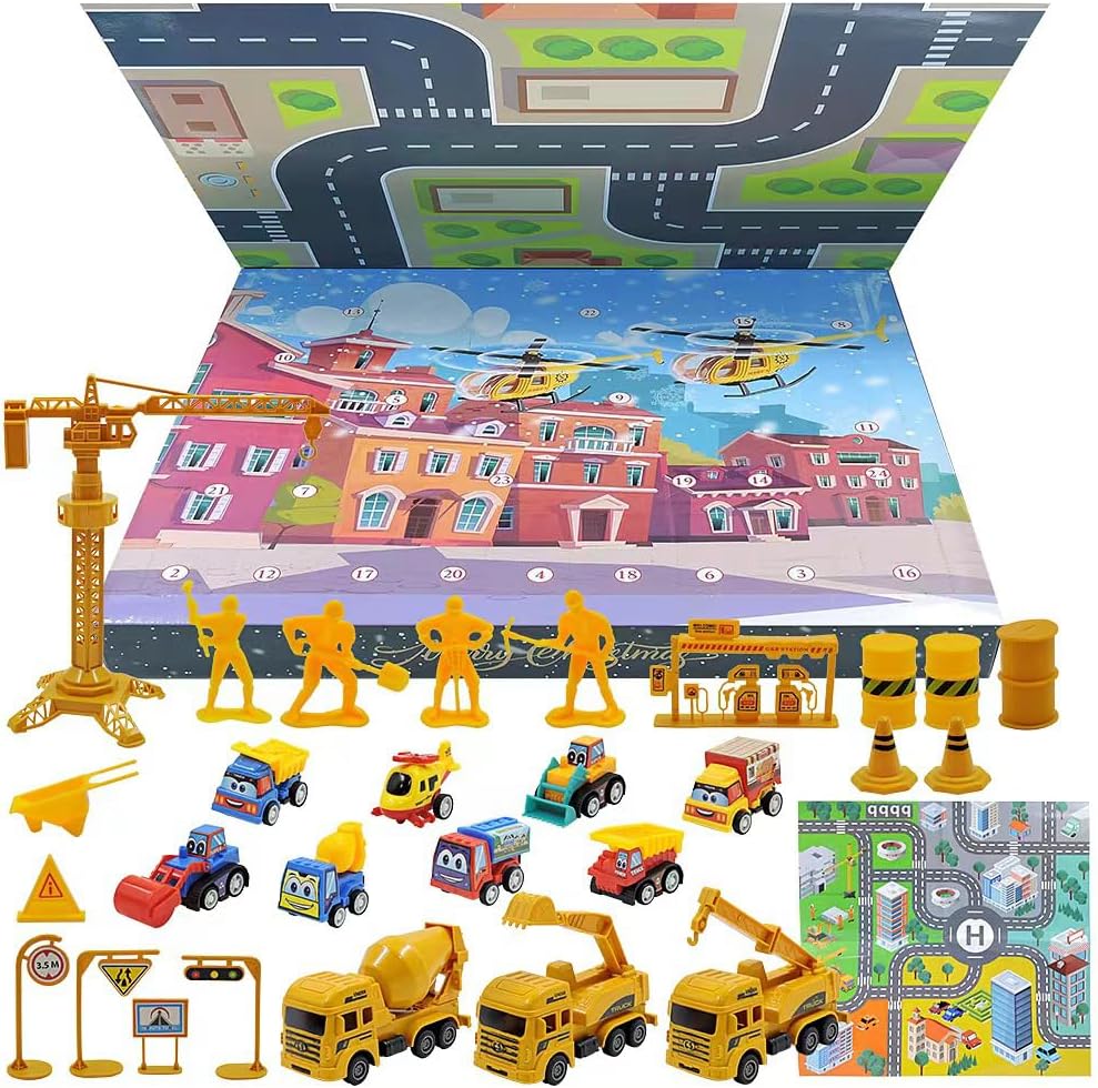 Kids Advent Calendar 2025 Car Model Alloy Vehicle Set Toy